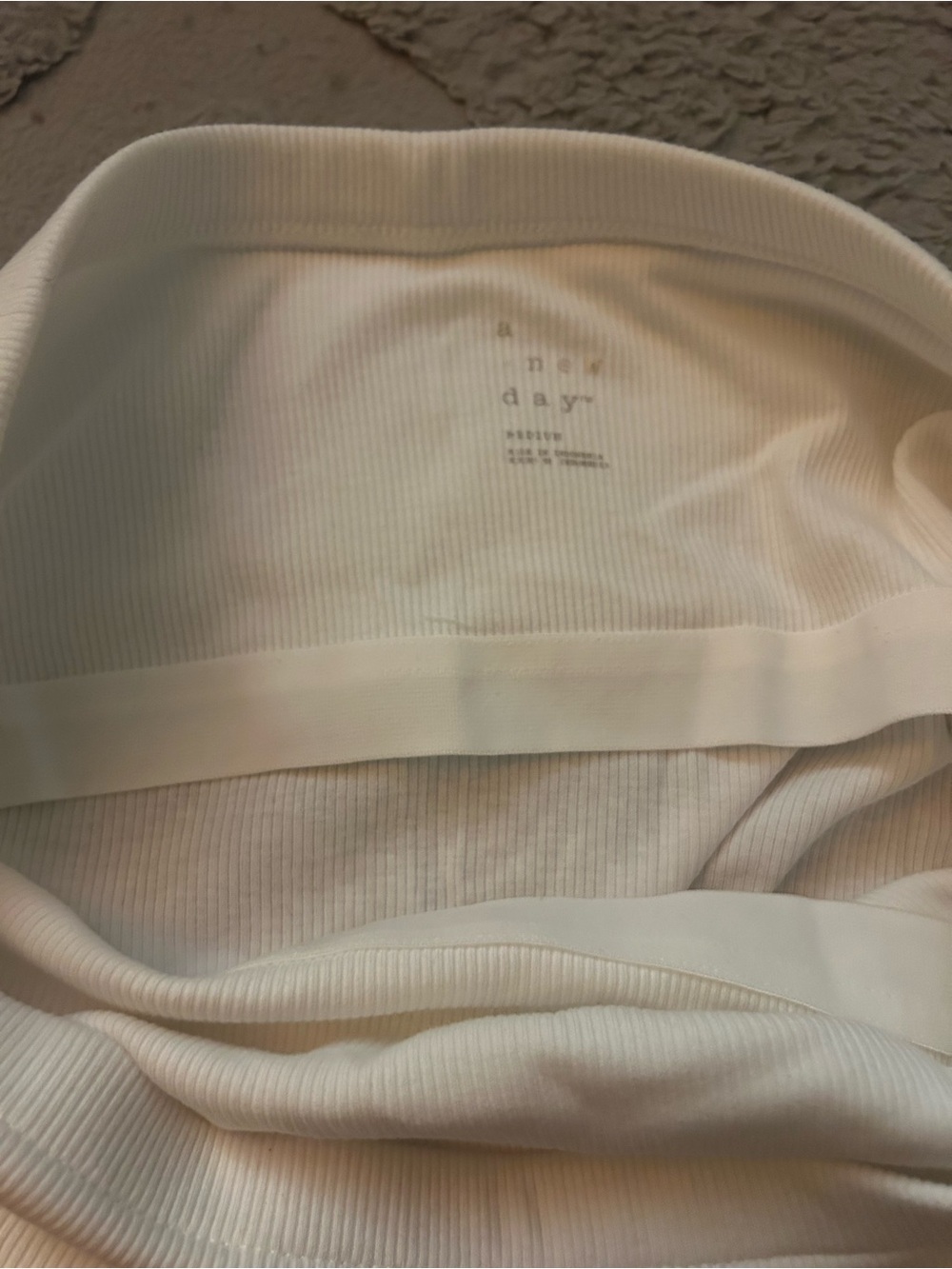 a new day White Ribbed Tube Top Size Medium NWT - Picture 5 of 5
